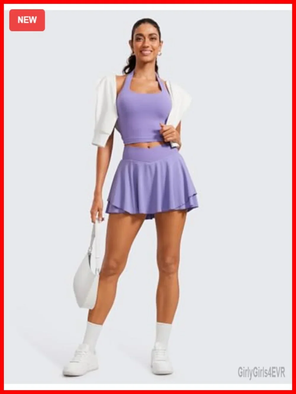 High Waisted Tennis Skort with Built-in Shorts Pockets Quick Dry